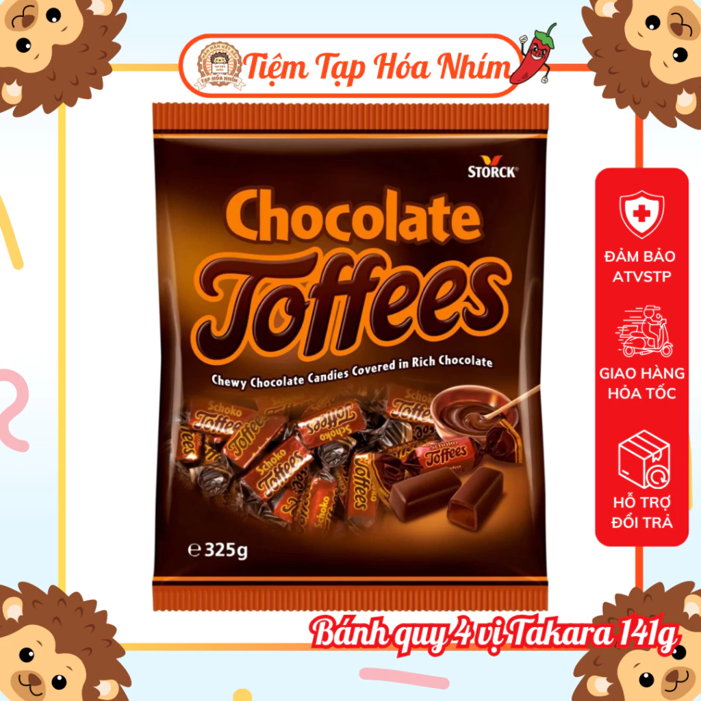 Độ dính kéo dài của kẹo socola toffee 325 g thường khiến người dùng bất ngờ khi muốn ăn nhanh
