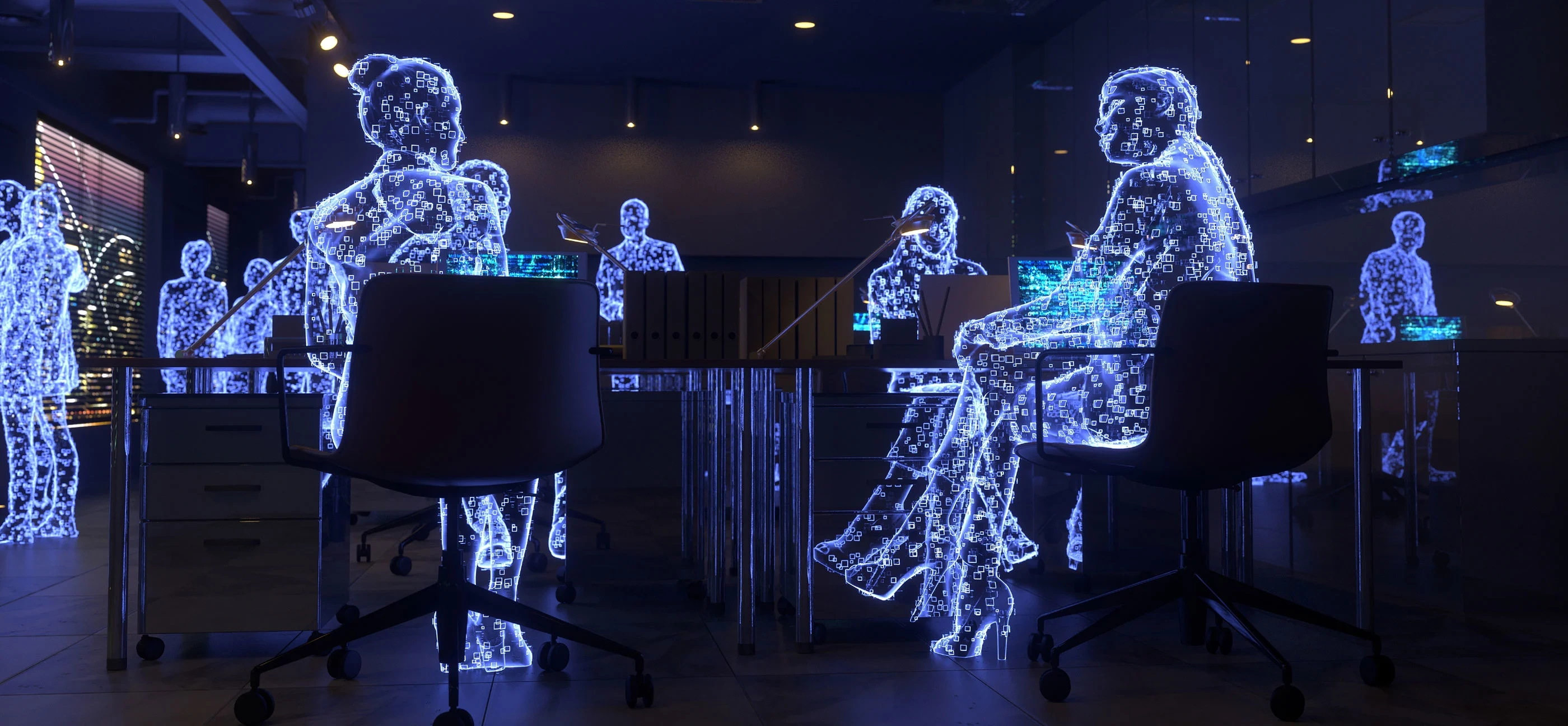 Sự tích hợp AI vào quy trình làm việc văn phòng hiện nay Nhân viên văn phòng sử dụng công cụ AI để xử lý công việc hàng ngày