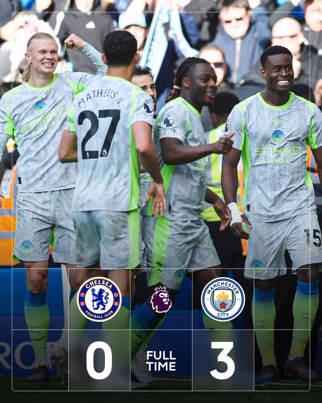 To&agrave;n cảnh trận đấu Chelsea 0-3 Man City