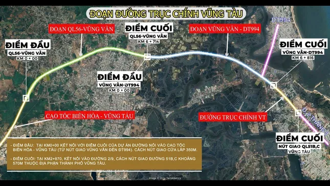Sơ đồ tuyến đường trục chính Vũng Tàu