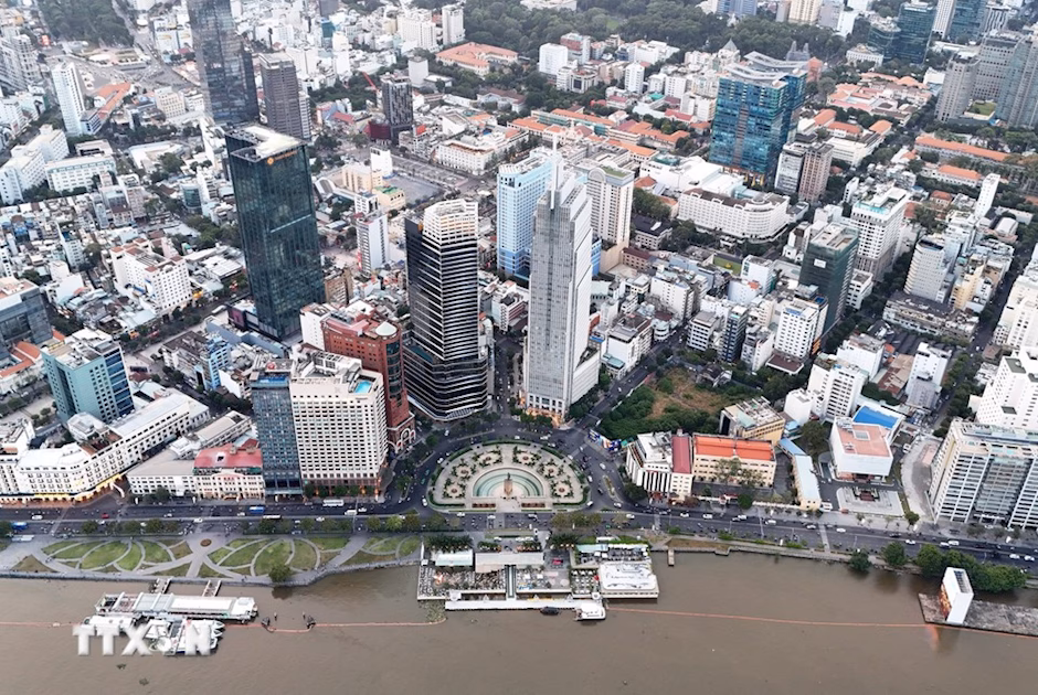 Hồ Chí Minh: 793 ha lập trung tâm tài chính quốc tế ở Thủ Thiêm, Bến Thành Không gian Trung tâm tài chính quốc tế Thành phố Hồ Chí Minh khu vực phường Bến Thành. (Ảnh: TTXVN)