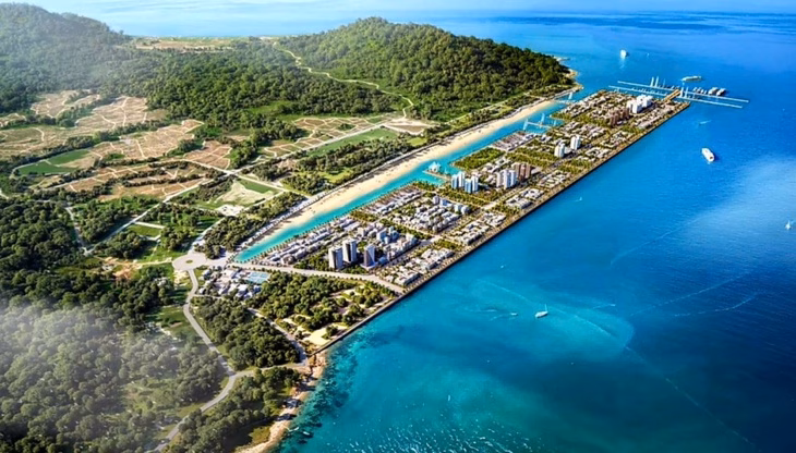 Mô phỏng khu vực lấn biển, làm đảo nhân tạo ở Bãi Thơm, đặc khu Phú Quốc