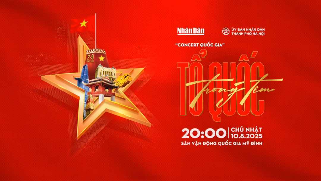 Tổ quốc trong tim: Chương trình nghệ thuật lớn kỷ niệm 80 năm Cách mạng Tháng Tám và Quốc khánh 2/9 Sân khấu concert “Tổ quốc trong tim” thiết kế hoành tráng, giàu biểu tượng (Ảnh: BTC)