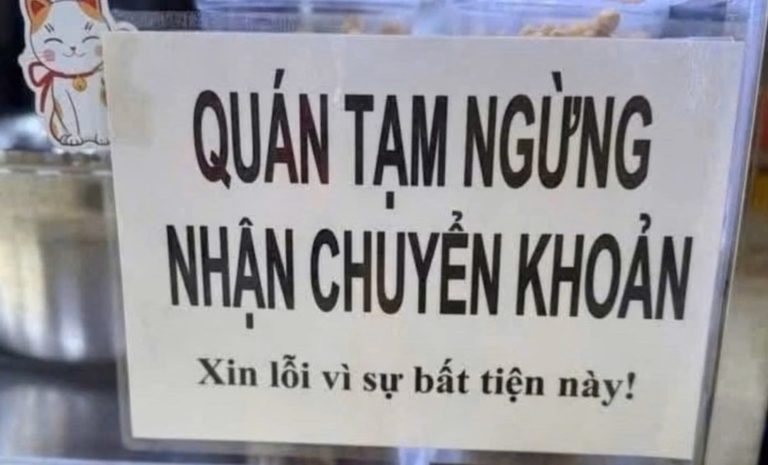 Hộ kinh doanh không nhận chuyển khoản. Hộ kinh doanh không nhận chuyển khoản.