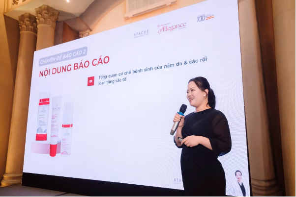 Thương hiệu dược mỹ phẩm Tây Ban Nha Atache chinh phục thị trường Việt Nam Chuyên gia Vũ Nguyệt Minh báo cáo về dòng sản phẩm Despigmen P3