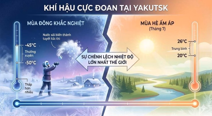 Cảnh tuyết phủ to&agrave;n bộ Yakutsk v&agrave;o m&ugrave;a đ&ocirc;ng