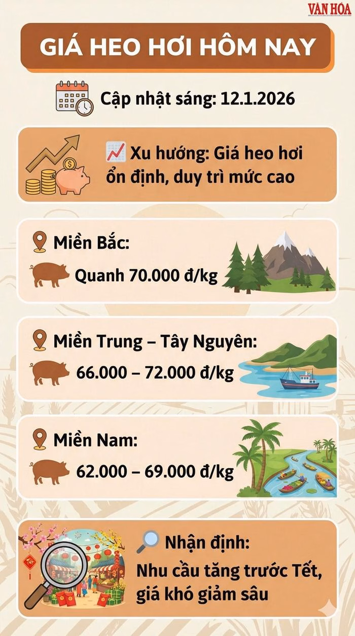 Cảnh chợ b&aacute;n heo hơi ng&agrave;y 12/1 2026