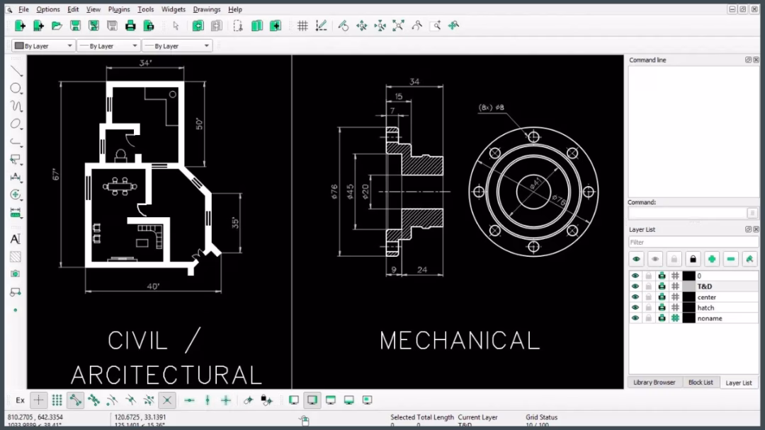 LibreCAD là phần mềm AutoCAD DWG Viewer phổ biến nhất