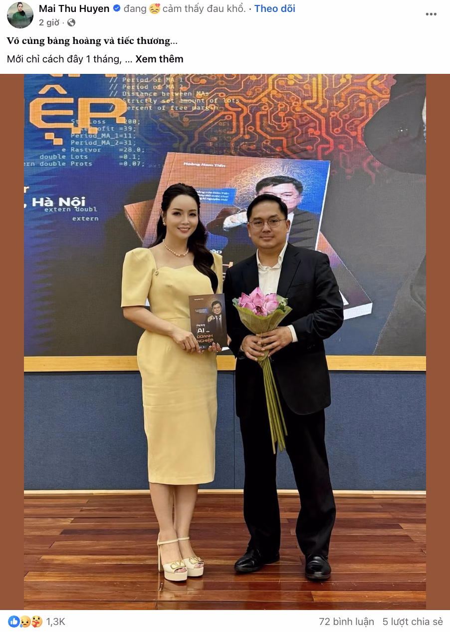 Phó Chủ tịch Hội đồng trường Đại học FPT Hoàng Nam Tiến qua đời ở tuổi 56 Diễn viên Mai Thu Huyền bày tỏ sự tiếc thương với ông Hoàng Nam Tiến