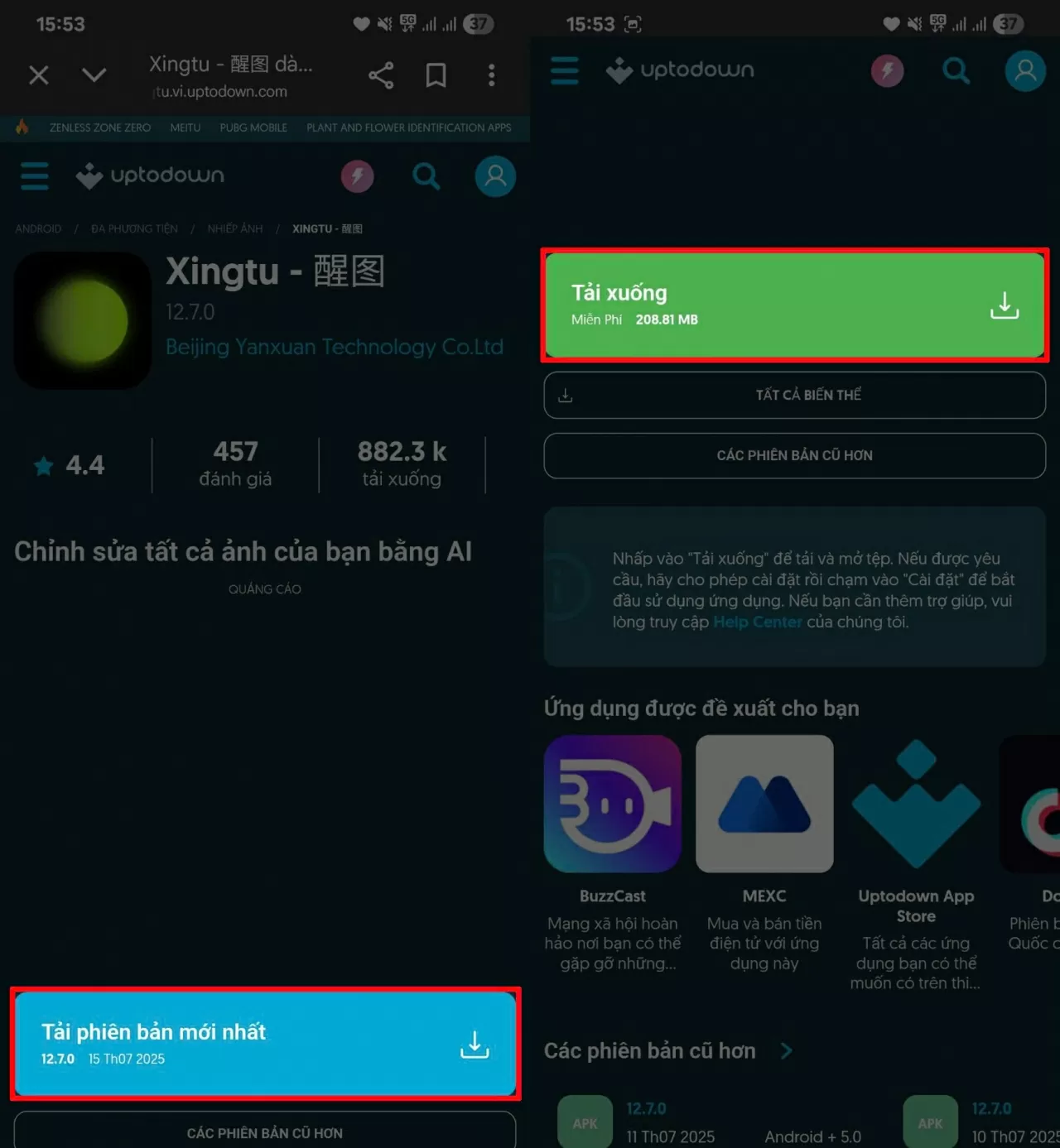 Cách tải Xingtu về máy và chỉnh ảnh đẹp với bộ lọc độc đáo Truy cập vào ứng dụng Xingtu để tải file APK.