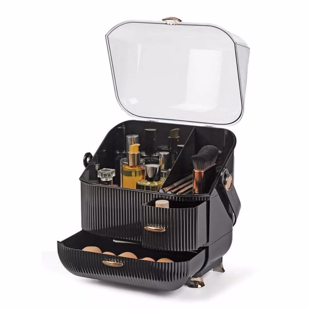 Home Bargains makeup organiser in black (Image: Home Bargains )