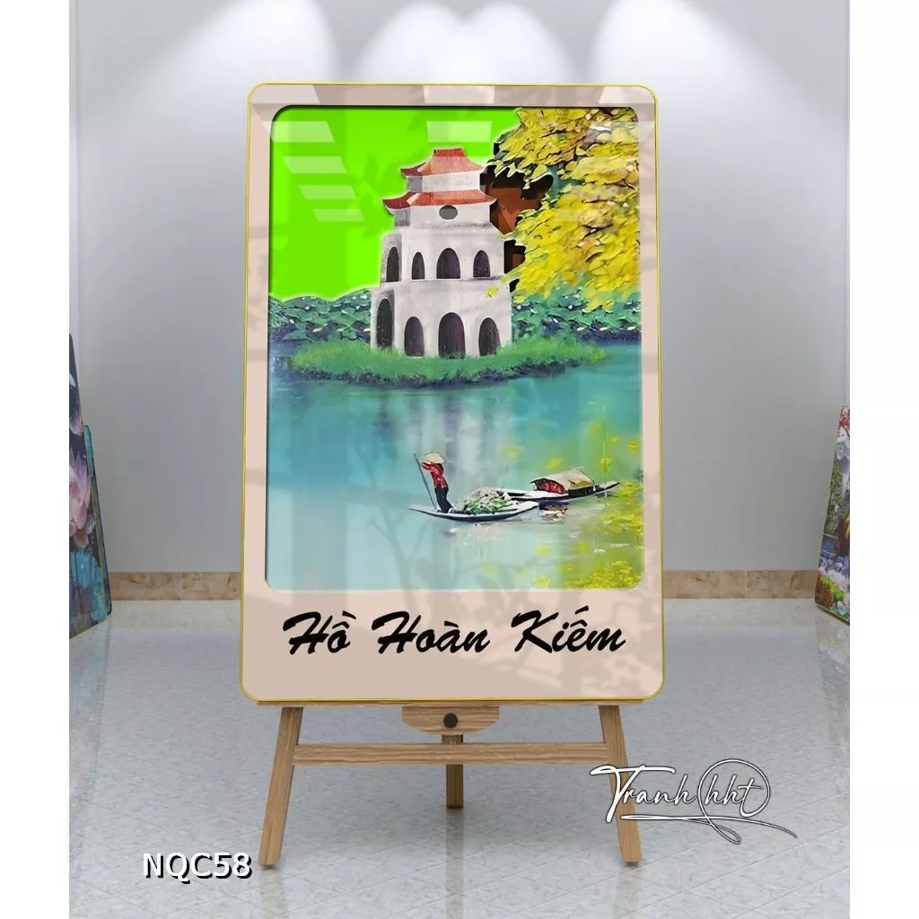 Làm thế nào để treo tranh phong cảnh Hồ Hoàn Kiếm lên tường mà không làm mất đi vẻ đẹp của không gian sống?