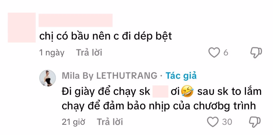 Xuất hiện với dép bệt Lê Thu Trang xuất hiện với dép bệt