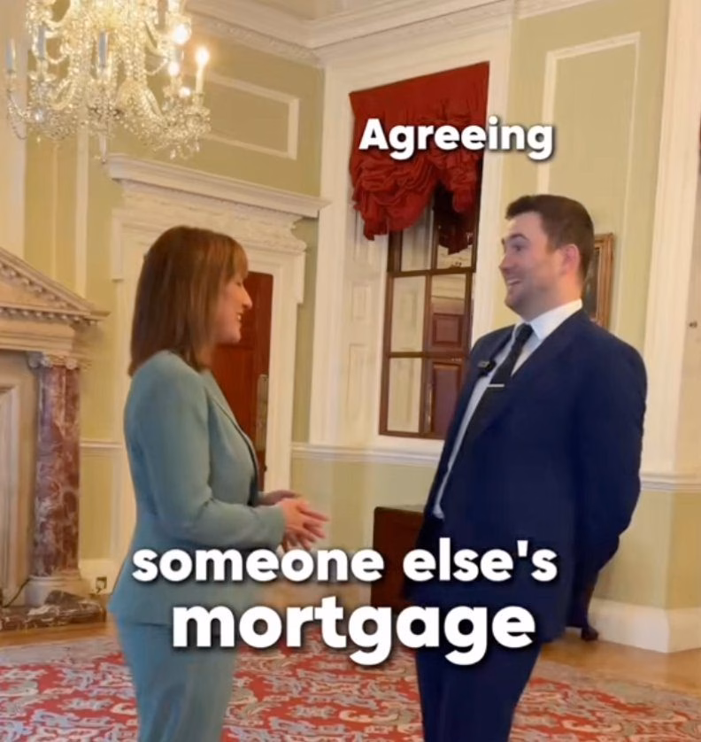 Rachel Reeves speaks to TikToker ‘The Money Man’ (thequidsquid) about a new policy allowing first-time buyers to borrow more than 4.5x their annual salary for a mortgage (Photo: thequidsquid)