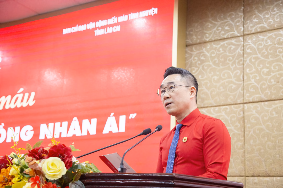 Ông Nguyễn Hải Anh, Phó Chủ tịch Hội CTĐ Việt Nam phát biểu tại chương trình.