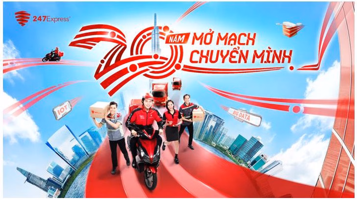 247Express Ra Mắt Thiết Kế Mới Kỉ Niệm 20 Năm: Tốc Độ – An Toàn – Đổi Mới Mỗi hành trình giao vận là một bước tiến mà 247Express cùng khách hàng nắm bắt những cơ hội kinh doanh mới - Ảnh: DNCC