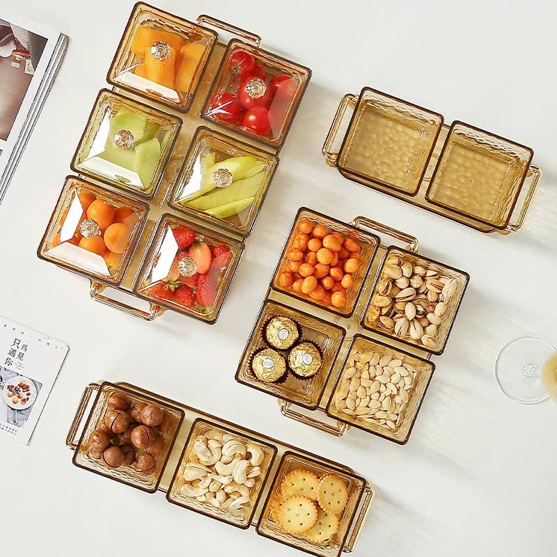 Vẻ sang của khay đa ngăn mứt Tết màu hổ phách: Khi đẹp lại khiến việc lau sạch trở nên bất ngờ