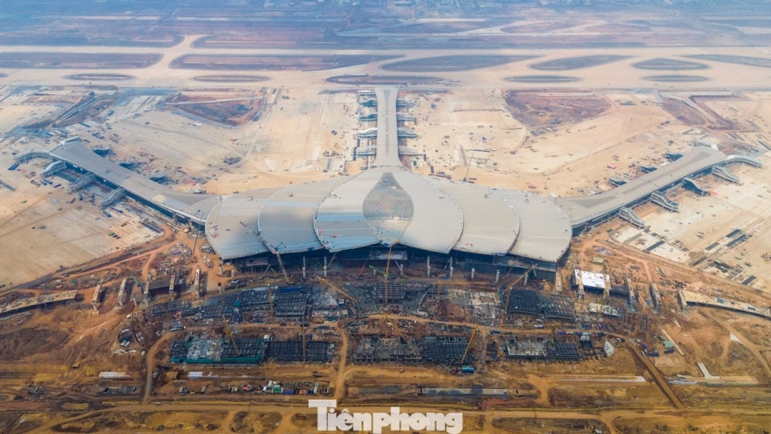 Hiện trạng thi c&ocirc;ng v&agrave; mặt bằng dự &aacute;n Cảng H&agrave;ng kh&ocirc;ng Long Th&agrave;nh đang triển khai Giai đoạn 1.