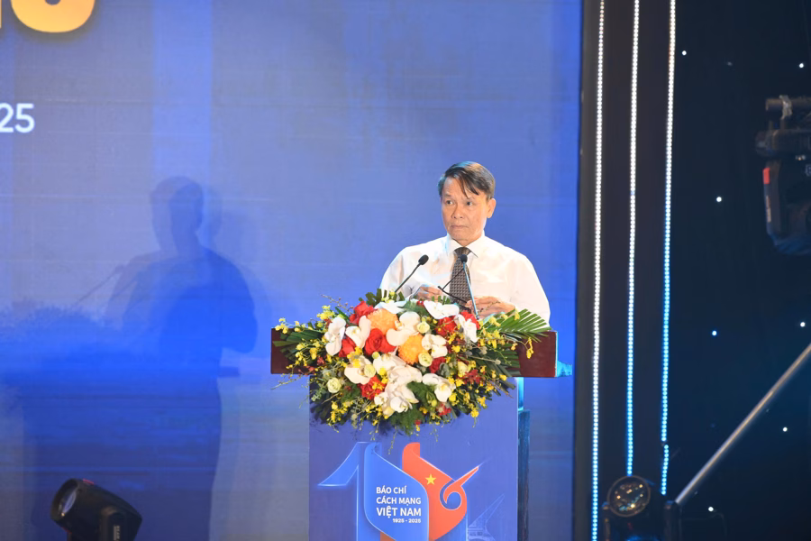 Ông Nguyễn Đức Lợi phát biểu tại Hội Báo toàn quốc 2025