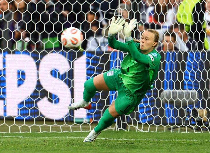 “Khoảnh khắc quyết định trong trận chung kết Euro 2” "Tờ giấy bí mật" được dán trên tay đã giúp Hampton trở thành người hùng - Ảnh: DAILYMAIL