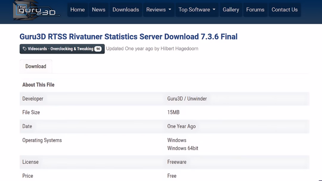 RivaTuner – Phần mềm tối ưu card đồ họa miễn phí cho người dùng NVIDIA Hướng dẫn tải và cài đặt RivaTuner - bước 1