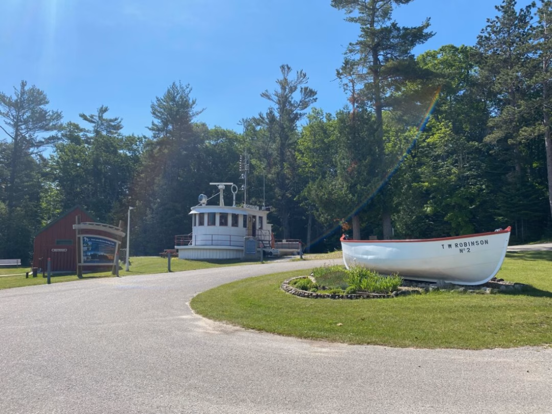 News Photo by Darby Hinkley The Calcite is seen at Forty Mile Point Lighthouse, where knowledgeable volunteers offer tours and historical information.