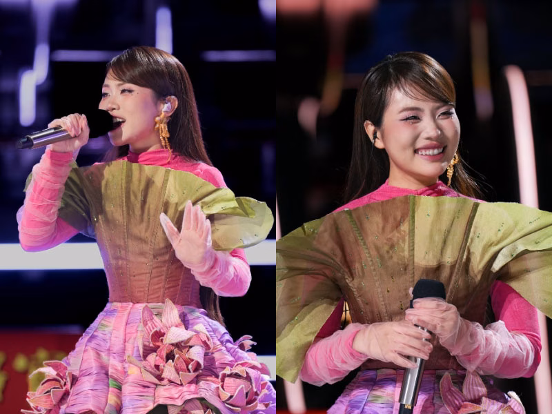 Hòa Minzy và Phương Mỹ Chi – Thành công với âm nhạc dân tộc hiện đại Phương Mỹ Chi tại Sing! Asia. Ảnh: Nhà sản xuất Sing! Asia