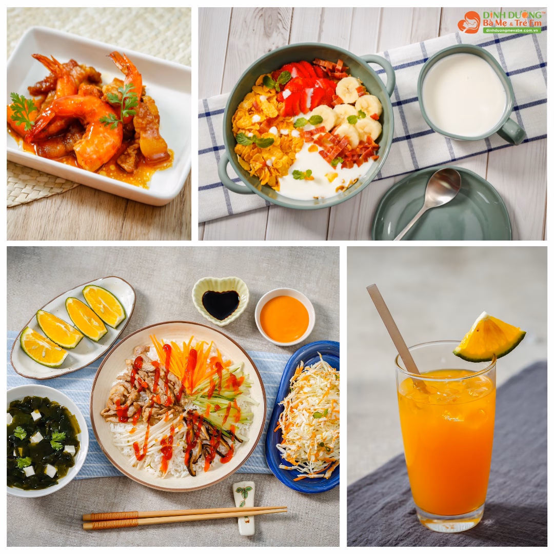 Thực đơn cân bằng dinh dưỡng được đề xuất từ Phần mềm.