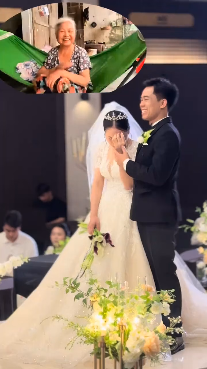 Cô dâu chú rể khóc nấc trong ngày cưới vì được người thân gửi video chúc phúc từ xa