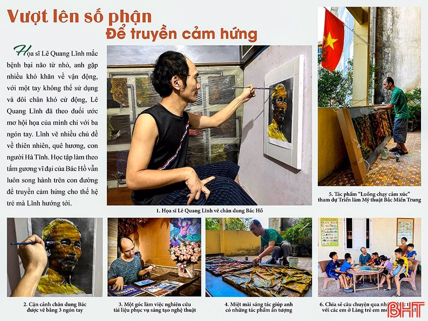 Tác phẩm chùm ảnh "Vượt lên số phận để truyền cảm hứng" của tác giả Trần Anh Đức đạt giải C cấp Trung ương về "Học tập và làm theo tư tưởng, đạo đức, phong cách Hồ Chí Minh" gần đây.