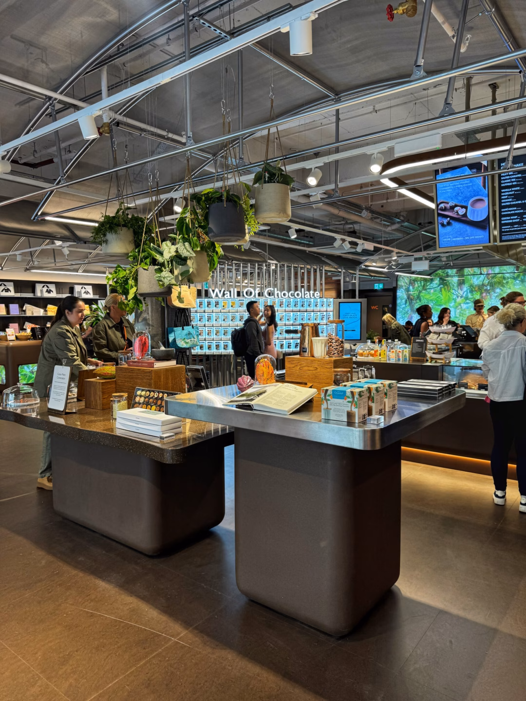 
Inside the Hotel Chocolat Velvetiser Cafe in Manchester