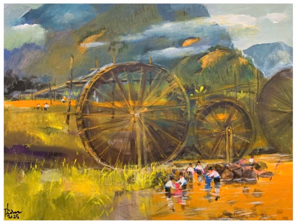 Sắc Quê 6 Triển Lãm: Kết Nối Nghệ Thuật và Văn Hóa Tác phẩm trưng bày tại triển lãm. Ảnh: Báo Chính sách & Cuộc sống