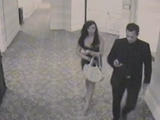 Camera giám sát ghi lại hình ảnh Jasmine Fiore và Ryan Jenkins đến hộp đêm, ngày 14/8/2009. Đây là lần cuối Jasmine được nhìn thấy còn sống. Ảnh: ID