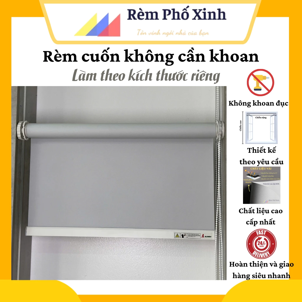 Lợi ích bất ngờ của rèm cuốn không cần khoan: Giải pháp che nắng hoàn hảo cho căn hộ không thể khoan lỗ