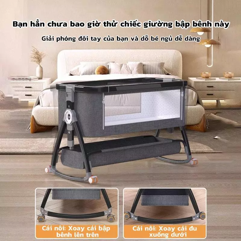 Nôi ghép cạnh giường cho bé: Giải pháp tối ưu cho giấc ngủ ngon của cả nhà