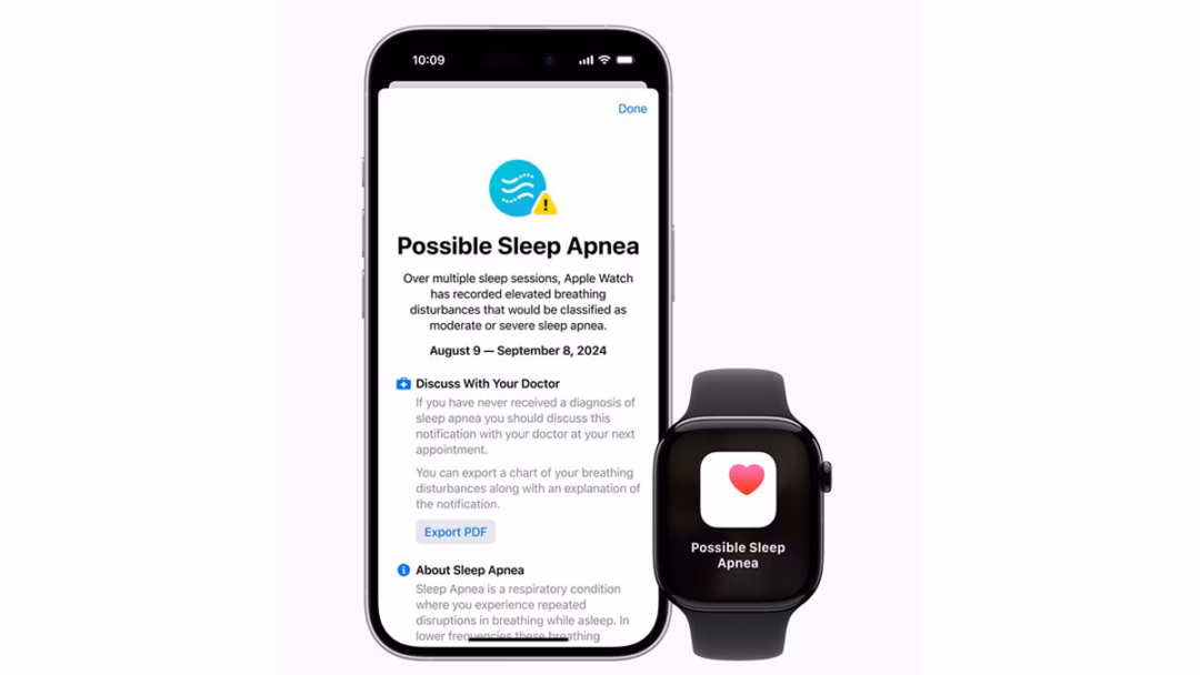 Phát hiện chứng ngưng thở khi ngủ trên Apple Watch. Ảnh: Apple.com