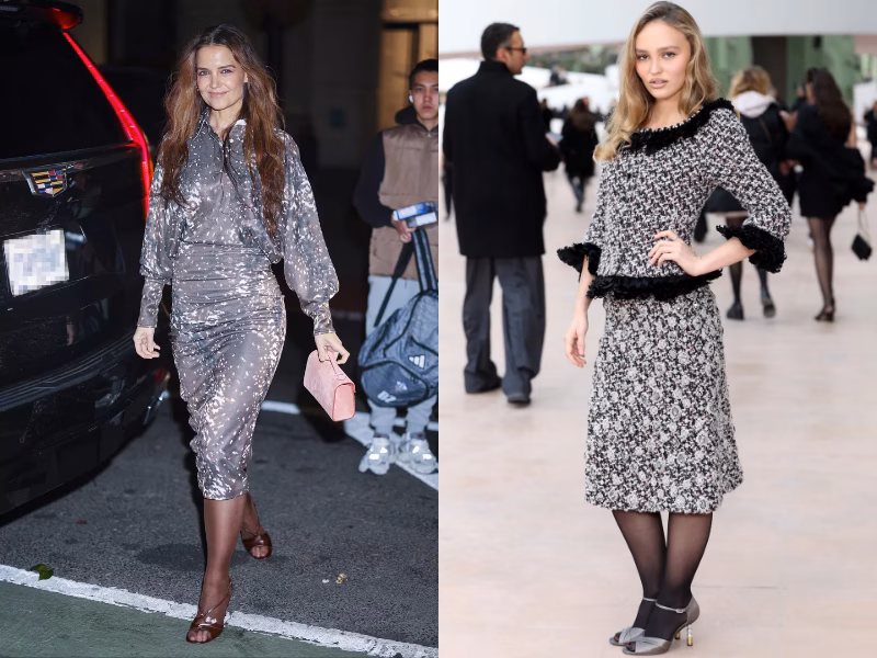 Katie Holmes và Lily-Rose Depp yêu thích giày hở mũi