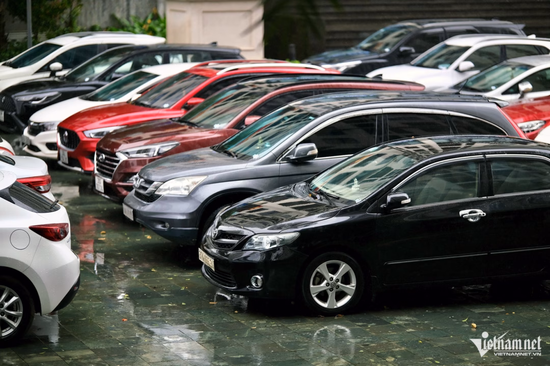 Theo quan sát của phóng viên, xe đỗ sát nhau, chỉ có hàng đầu có thể lái được ra ngoài, còn lại "bất động". Đến trưa 22/7, khi tín hiệu thời tiết tốt hơn, không có gió mạnh, nhiều ô tô đã được chủ lái đi.