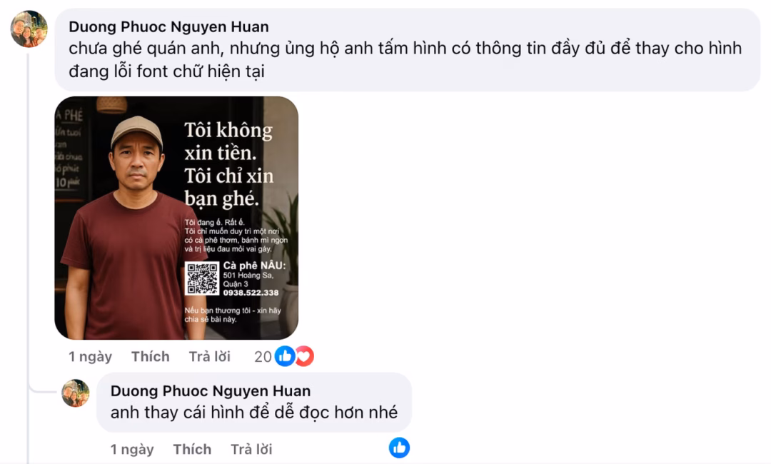 Quán cà phê bất ngờ nhờ AI ‘đu trend’ mà khách đông như hội Anh Huy Phong hạnh phúc khi nhiều người đến ủng hộ quán sau khi thấy bài đăng của anh (Ảnh: Mộc Khải).