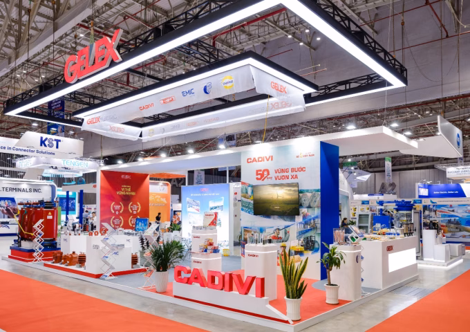Cadivi ra mắt dây cáp điện xanh, không chì tại triển lãm Greenergy Expo Gian hàng Cadivi tại triển lãm. Ảnh: Cadivi