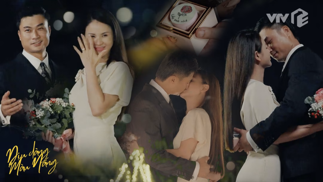Kết phim, Xuân Bắc cầu hôn Lan Anh trong không gian lãng mạn.