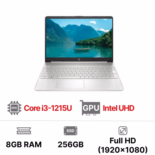 Laptop HP 15S-FQ5231TU I3-1215U/ 8GB/ 256GB SSD/ 15.6 INCH FHD/ WIN 11 HOME/ SILVER/ 8U241PA