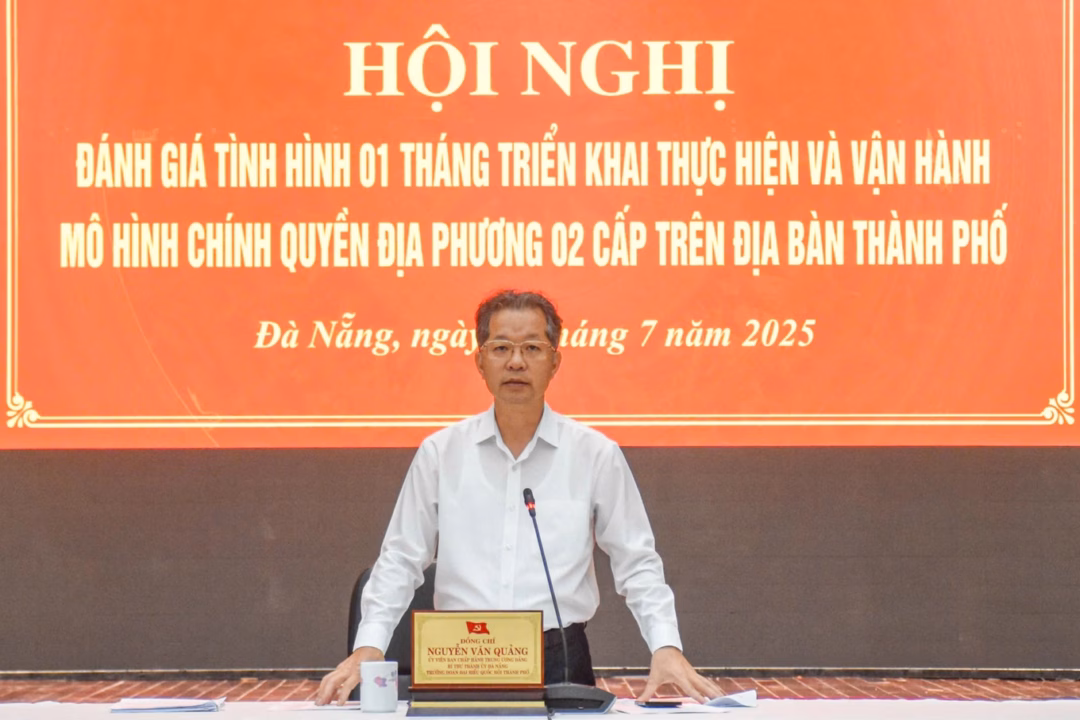 Đà Nẵng gỡ vướng cho mô hình chính quyền 2 cấp ở vùng núi Ông Nguyễn Văn Quảng, Bí thư Thành ủy Đà Nẵng phát biểu tại hội nghị (Ảnh: Nhật Chi).