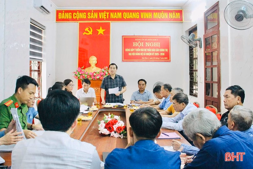 Hai xã Sơn Kim sẵn sàng cho đại hội Đảng bộ với mục tiêu phát triển bền vững Đảng bộ xã Sơn Kim 1 dành nhiều thời gian để lấy ý kiến góp ý sâu rộng, từ cán bộ lão thành đến các chi bộ và người dân.