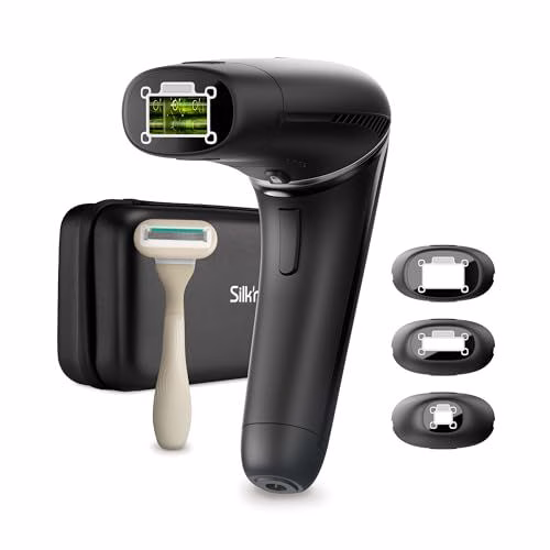Marie Claire trao giải thưởng cho các sản phẩm chăm sóc da và tóc xuất sắc năm 2025 Silk'n Hair Removal Device for Women and Men - Silk'n 7 - Face and Body Ipl Hair Removal With Rotatable Head - With Storage Case, 3 Smart Heads and Razor - Color Black
