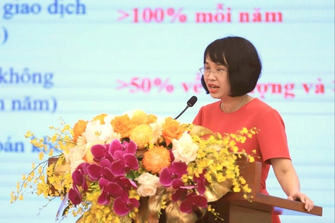 Ngân hàng khát nhân lực công nghệ cao Phó giáo sư - tiến sĩ Phạm Thị Hoàng Anh, Phó Giám đốc Học viện Ngân hàng, chia sẻ tại diễn đàn ngày 16/7. Ảnh: BTC.