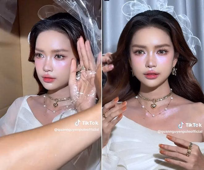 Lần thứ 2 lột xác với tạo hình búp bê Barbie với sự hỗ trợ của makeup Quân Nguyễn và Pu Lê nhanh chóng chinh phục được fan sắc đẹp
