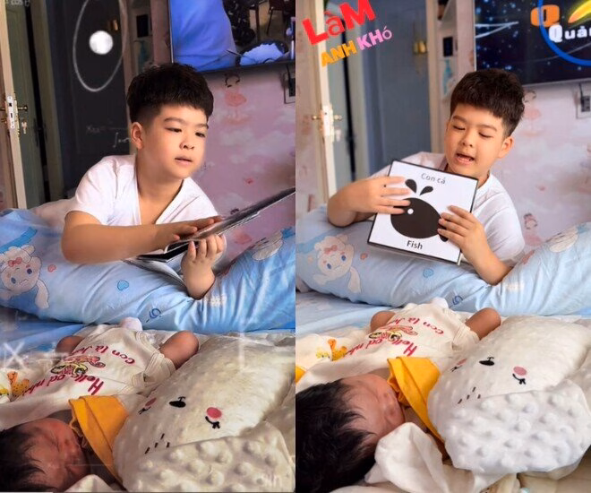 Nhật Kim Anh曬全家福 gây sốt cõi mạng, nhan sắc con quý tử gây chú ý Tin còn muốn dạy em gái 6 tháng tuổi học.