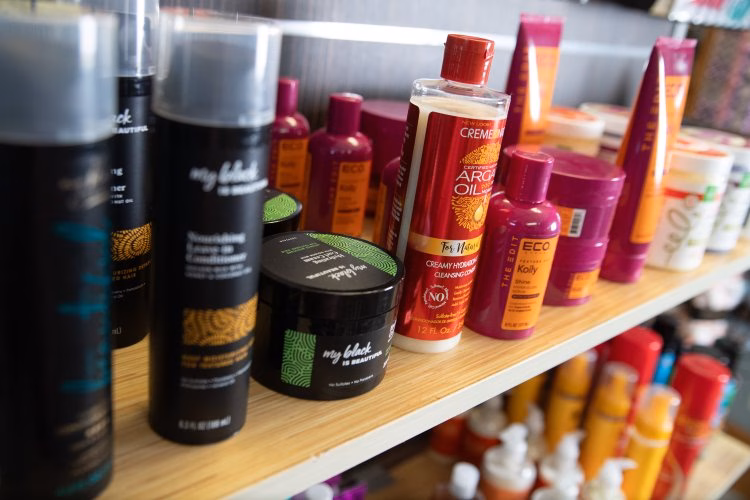Hair care products are available at Goddess Supreme Hair & Beauty Supply LLC in Lewiston at 906 Sabattus St. (Libby Kamrowski Kenny/Staff Photographer)