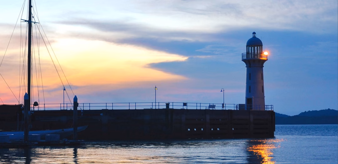 Hải đăng Raffles Marina (Ảnh: Rafflesmarina).